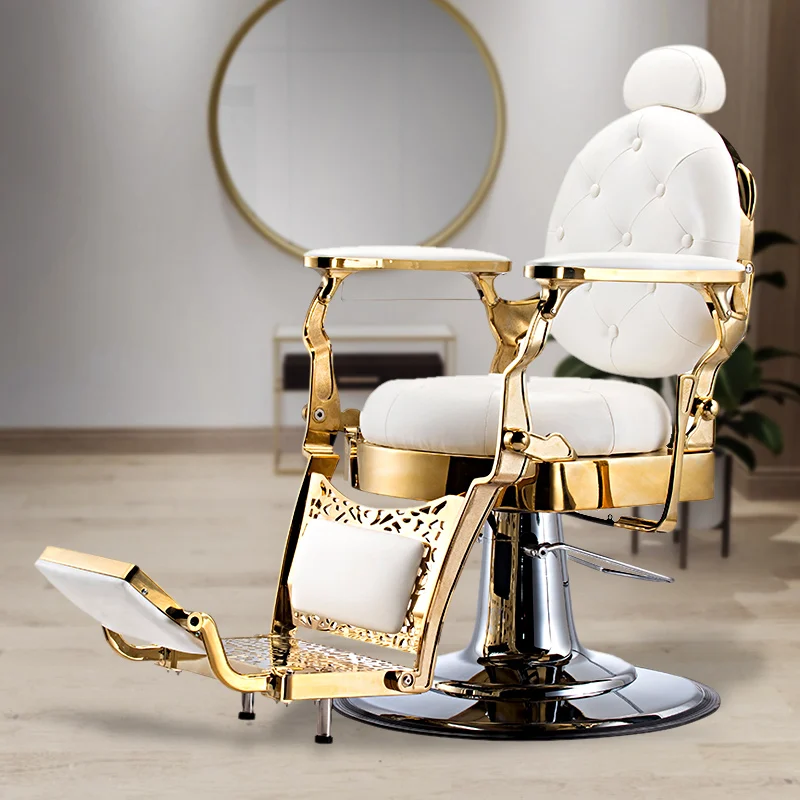 Cadeira de salão profissional, cabeleireiro, cadeira de barbeiro, luxo,  retro, ouro giratório, barato, personalizado, beleza, Móveis Cadeira