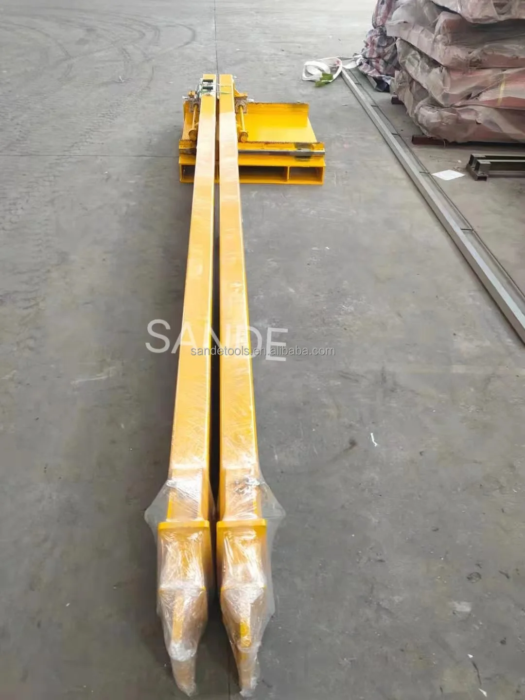 Sande Double Telescope Extension Forklift Boom For Slabs Bundle Lifting