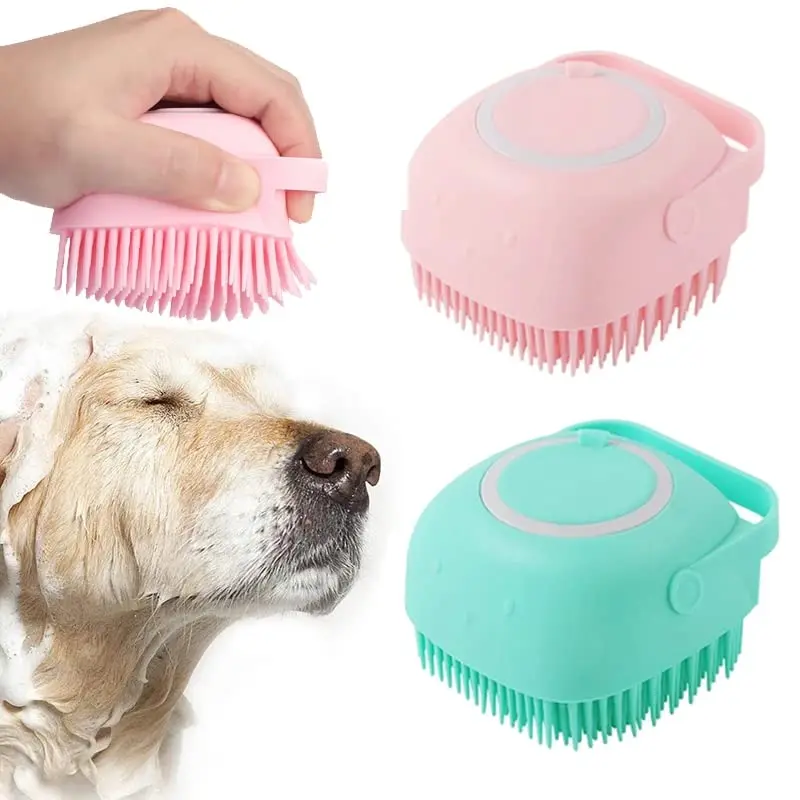 Pet Bath Brushes Massage Shampoo Dispenser Dog Grooming Silicone Shower  Brush Portable Dog Shower Massage Brush