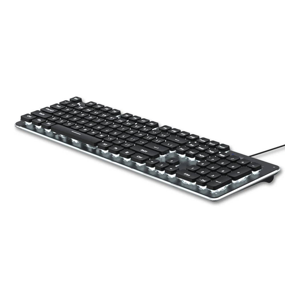 Silent LED Light Wired USB Keyboards 104 Keys Ergonomic Design Gaming Keyboard Game Custom Keyboard for Computer Laptop