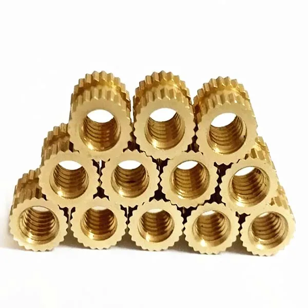Precision CNC OEM custom Brass Copper Round thread knurled insert Nuts Nickel Plated Nuts for engine
