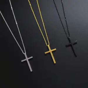 Pendant Necklace Elegant Cristamas Color-proof Colored Glossy Cross Handicrafts Beach Cool Birthday Pendant Necklace Y2k