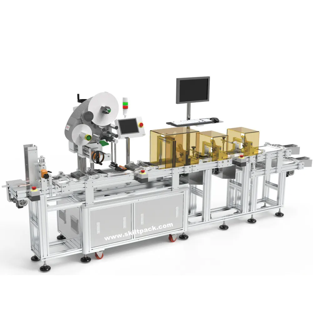 SKILT Automatic Plane RFID Tag Label Labeling Machine Label Applicator with Feeder