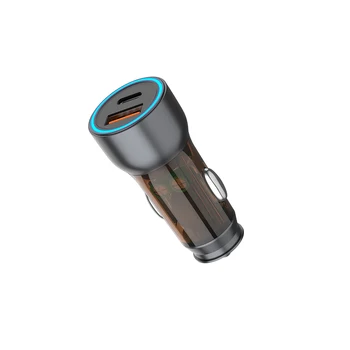 Aluminum Alloy USB Type-C car charger Mobile Charger for Car Fireproof Material car fast charger for mobile phone