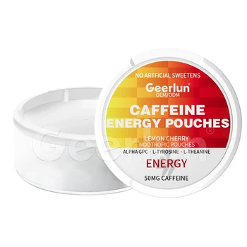 OEM Custom Flavor L-Theanine & Focus Supplement Energy Pouches Natural Caffeine Extract Pouches Bag for Men Women