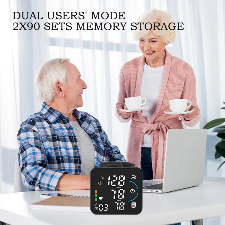 LED Screen Voice Broadcast USB Charging Rechargeable Wrist Blood Pressure Monitor