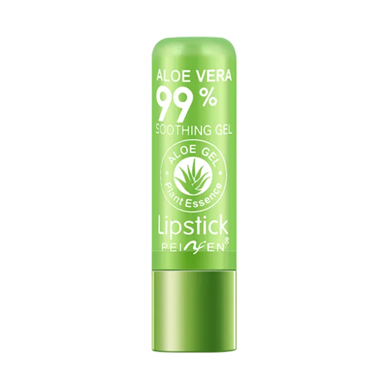 Private Label Aloe Vera 99% Color Change Lip Balm | Waterproof Long-Lasting  Green Tube Lipstick for Men & Women