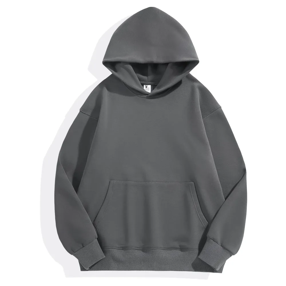 Custom No Drawcord Fleece Hoodies Winter Hoodie Oversized Men