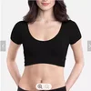 Donne Crop scoop nero