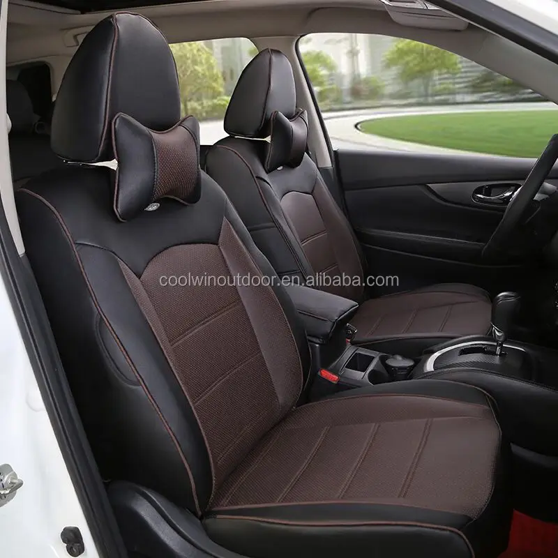 Полный комплект универсальных кожаных чехлов для автомобильных сидений с подушкой автомобильного сиденья