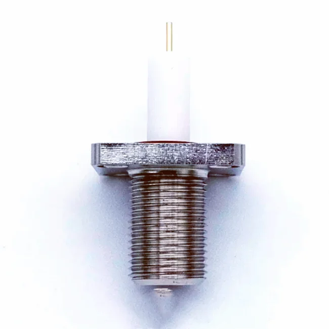High Performance F female Jack 4-Hole Flange Type PCB Coaxial Connector