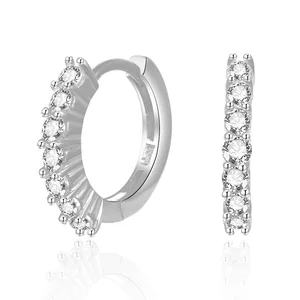 POLIVA New Jewelry Silver 925 Huggie Earrings Plated Gold Cubic Zirconia Women Hoop Earrings