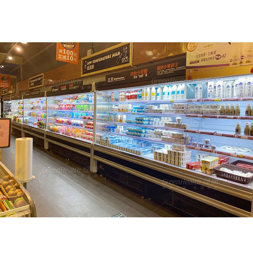 Supermarket Display Fridge Front Open Type Multideck Single-Temperature Unit for Sale