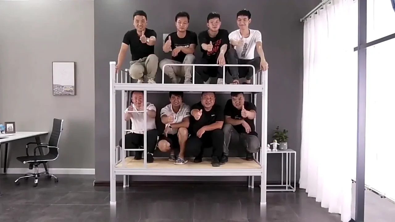 Factory Direct Sales Double Deck Steel Metal Frame Bunk Bed Decker Bunk
