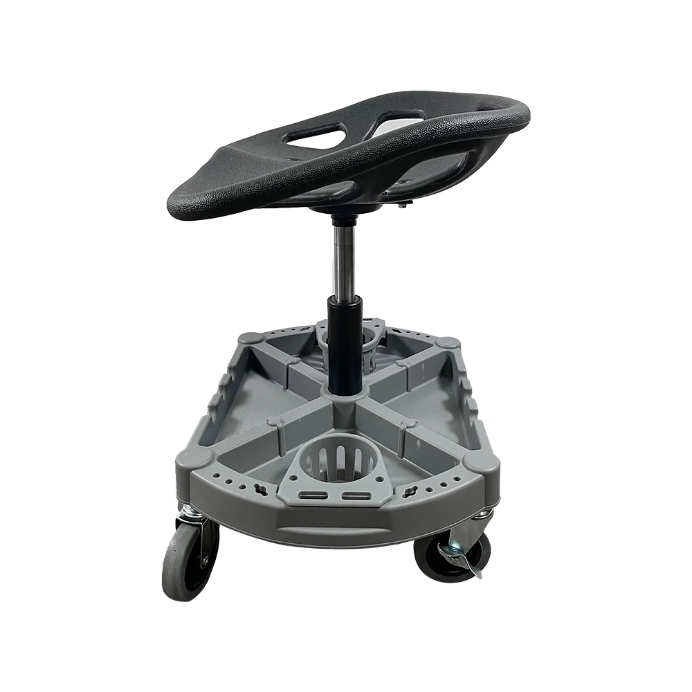 Promotion Price Multi Functional Utility Tool Mobile Rolling Stool Seat Chair Auto Car Detailing Stool with Trays