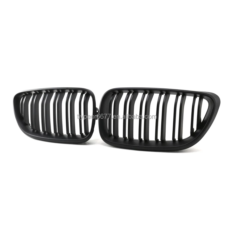 product tiypeor double slat front grille car accessories kidney mesh bumper grill for bmw 2 series f22 2014   2018 glossy matte black-3