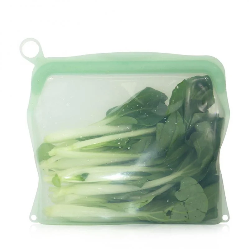 Silicone Food Storage Bag 1000ml Foldable Reusable Fresh Keeping Leakproof Freezer Safe Airtight Eco Friendly Snack Container