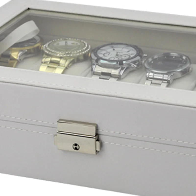Spot Supply of 12-position Watch Box 12 Grid White PU Leather Mechanical Watch Box Display Box Manufacturers Wholesale