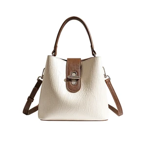 High-quality White Soft Leather Bucket Bag Women 2026 New Style Light Luxury Niche Design High-end Elegant Jacoponnus Model