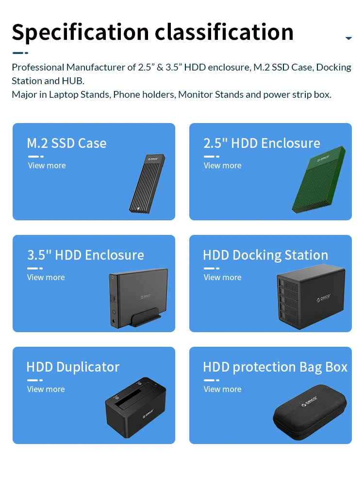 ORICO 3.5 Inch USB3.0 5Gbps 50TB SATA External 5 Bay Hard Disk