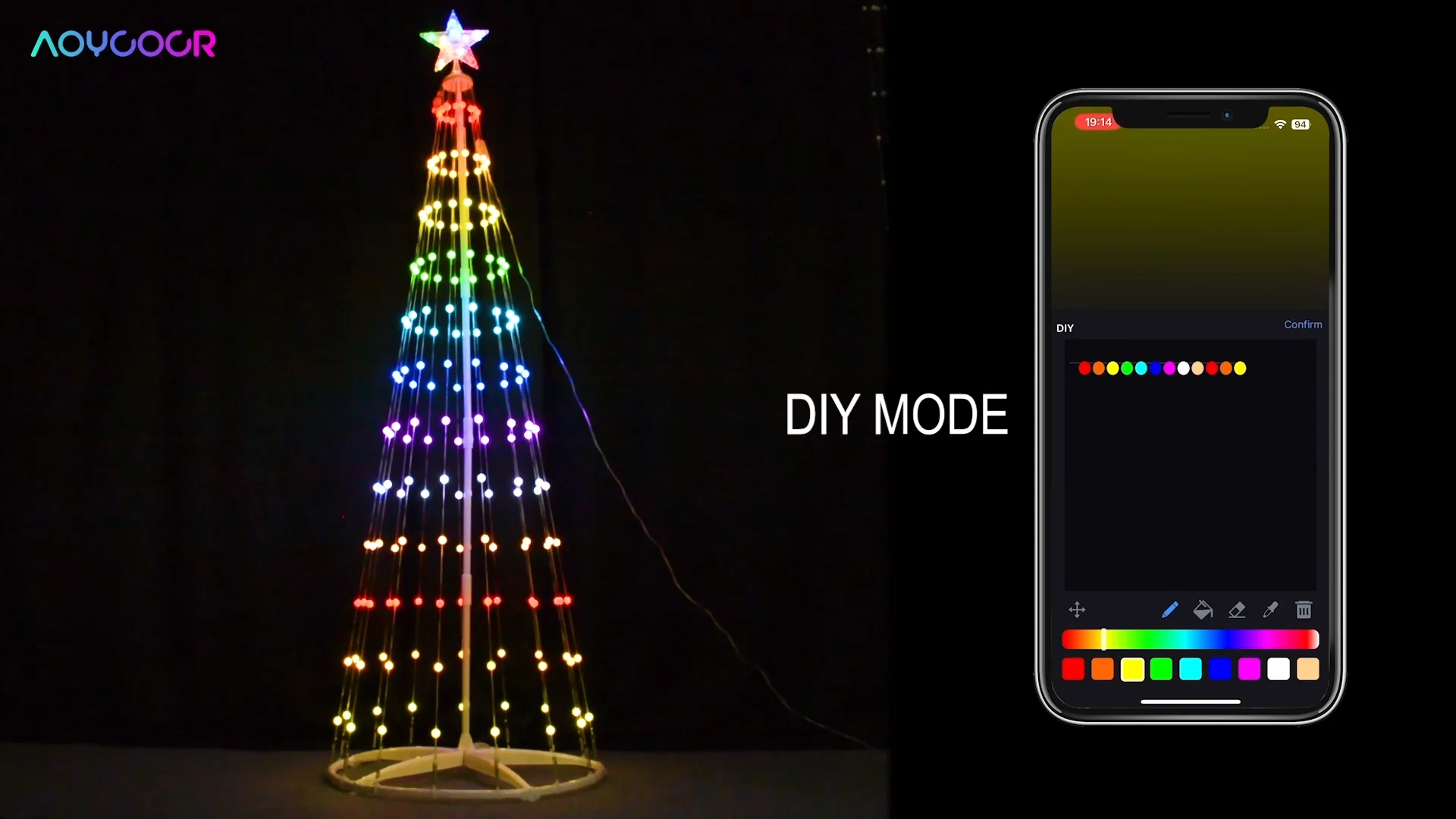 7ft 2.1m Diy Outdoor Christmas Trees For Yard With 47 Prelit Lights 205
