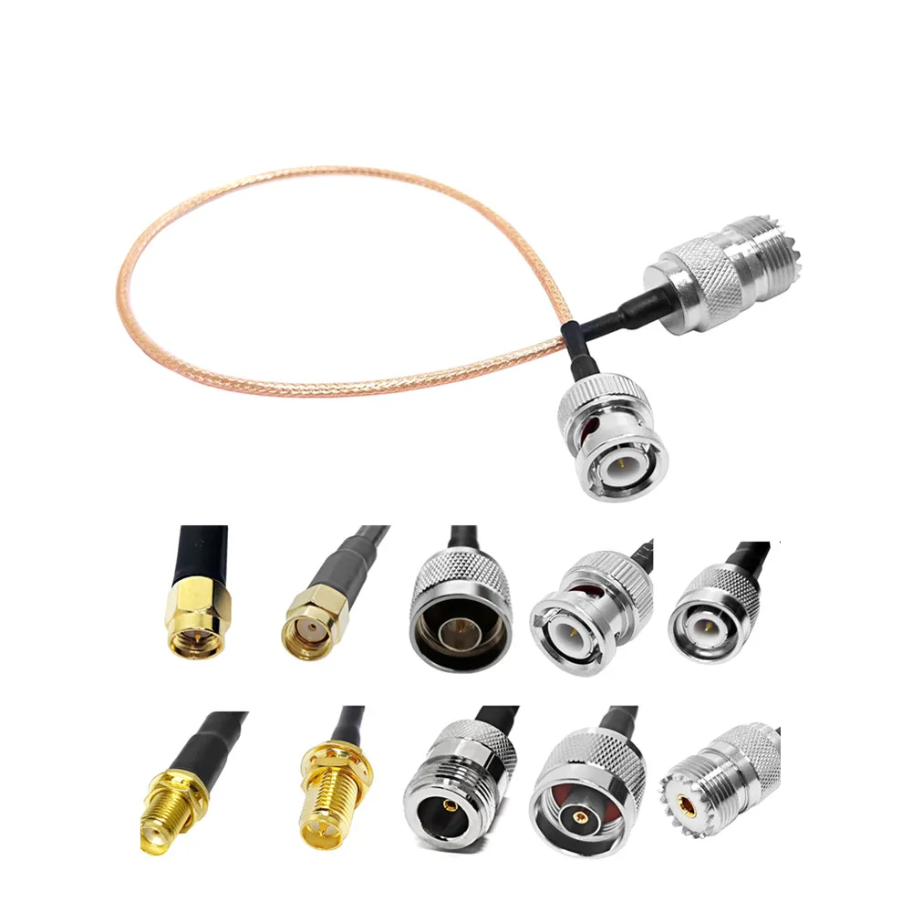 RF Coaxial Cable Assembly 50cm SMA/N/TNC/MMCX/UHF SO239 Female BNC Male RG316 RG178 for Outdoor Antenna & Radio Test