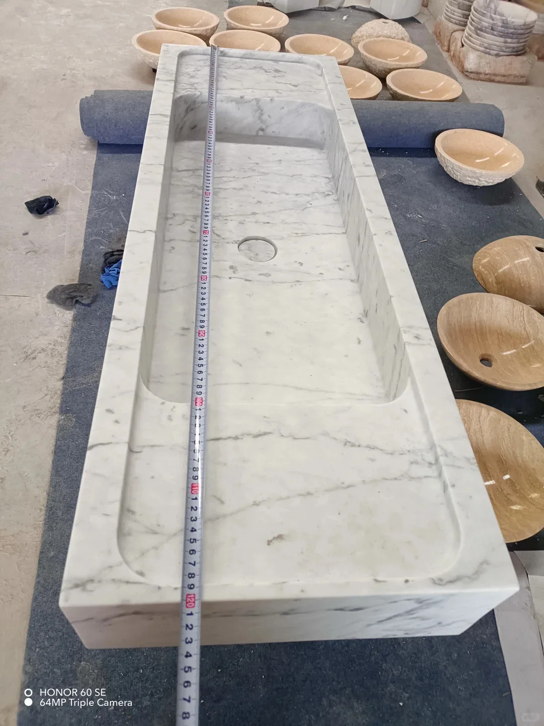 product bianco carrara white marble modern sink washbasin with grooved and flute white marble countertops vanity tops  table tops-3