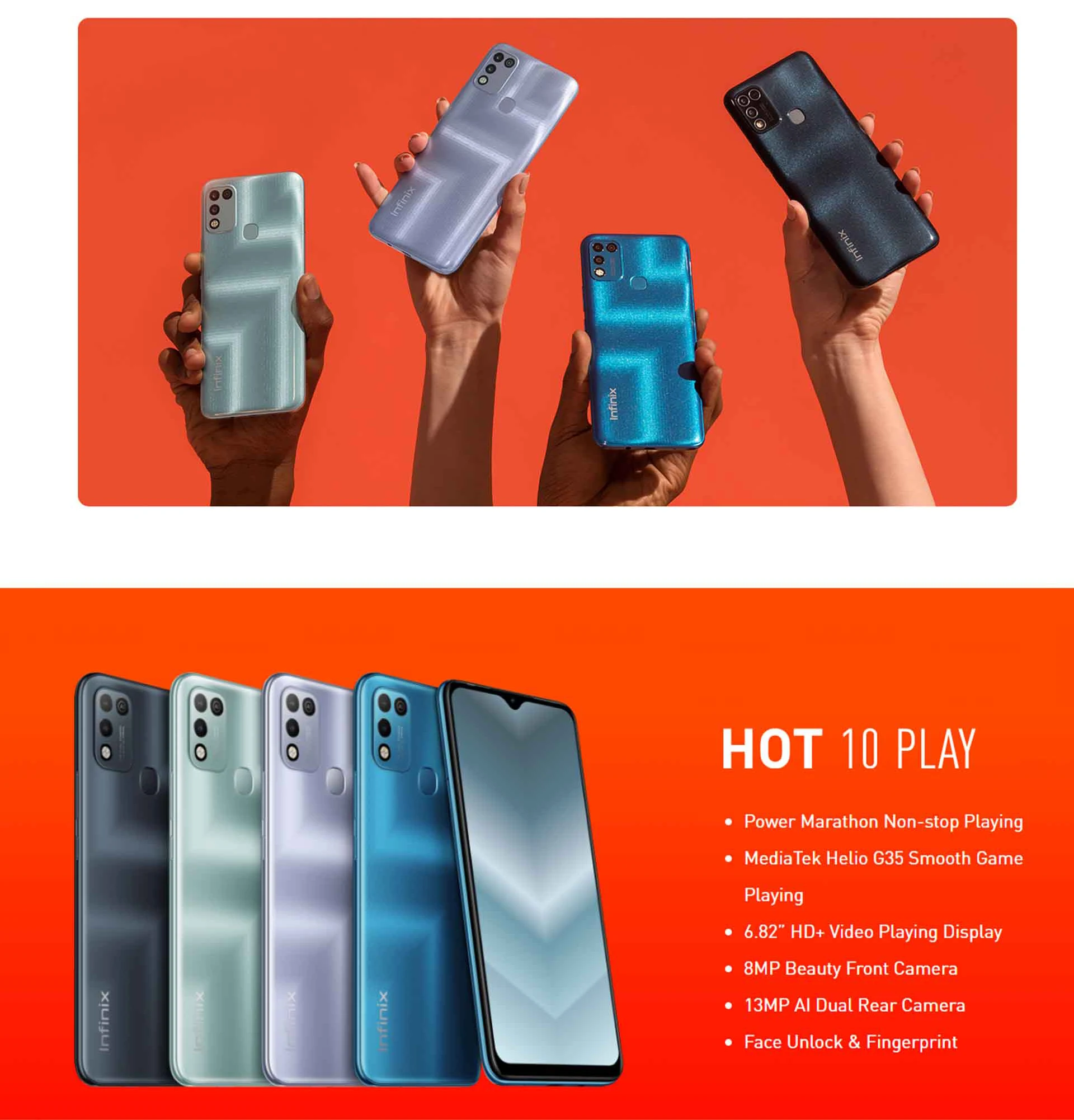 Мобильный телефон Infinix Hot 10 Play, сотовые телефоны 2 ГБ 32 ГБ,  глобальная версия, большой аккумулятор 6000 мАч, Helio G35 сотовый телефон|  Alibaba.com