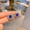 Purple Blue ear studs