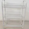 Estante de almacenamiento blanco de tres niveles con ruedas (35*27*85cm)