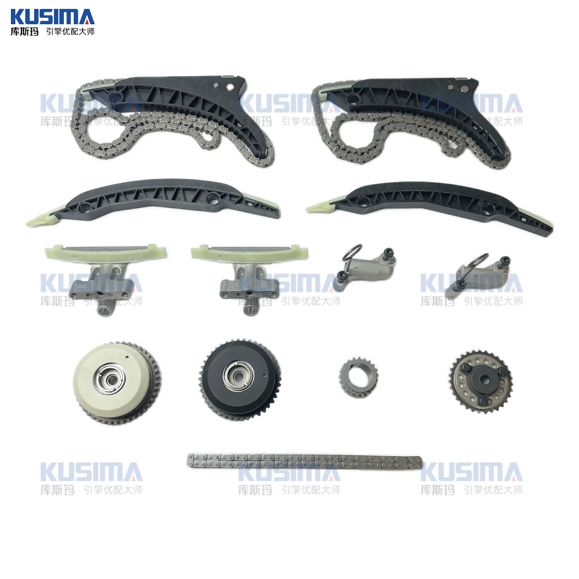 Factory Stock Timing Chain Kit Tensioner Guide with VVT Gears for BMW N63 N63B44 N63T S63 S63T 4.4T OE 11367540348 11317605195