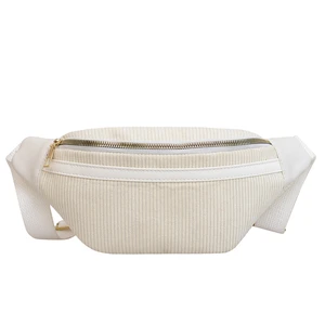 Women Ladies New Designer Travel Money Phone Chest Female Bum Waist Belt Bag Wholesale Large Capacity Corduroy Fanny Pack