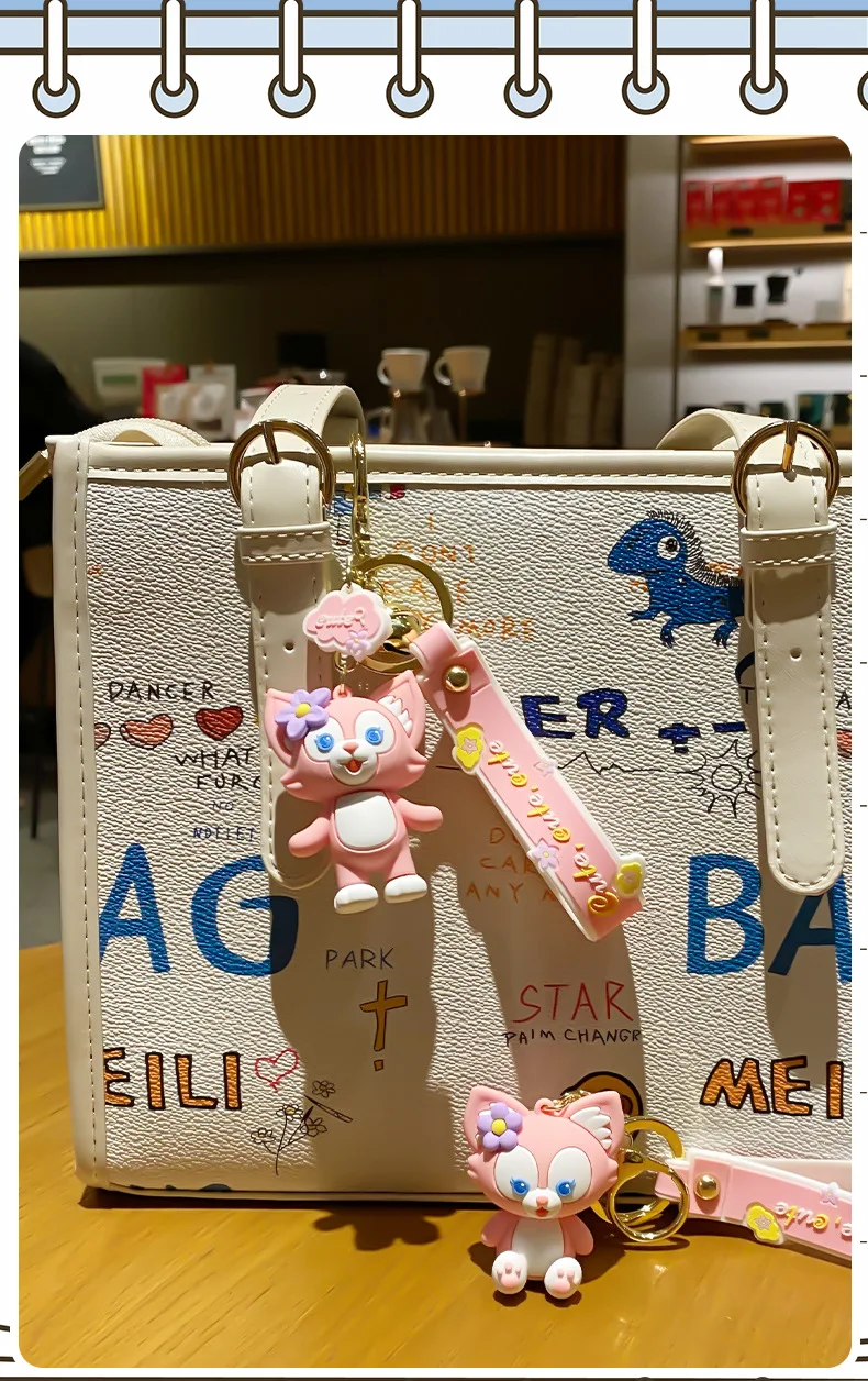 Cartoon Cute Lina Belle Car Keychain Soft Glue Pendant Pink Fox Couple Backpack Decoration Xinshu B176 Lingna Belle