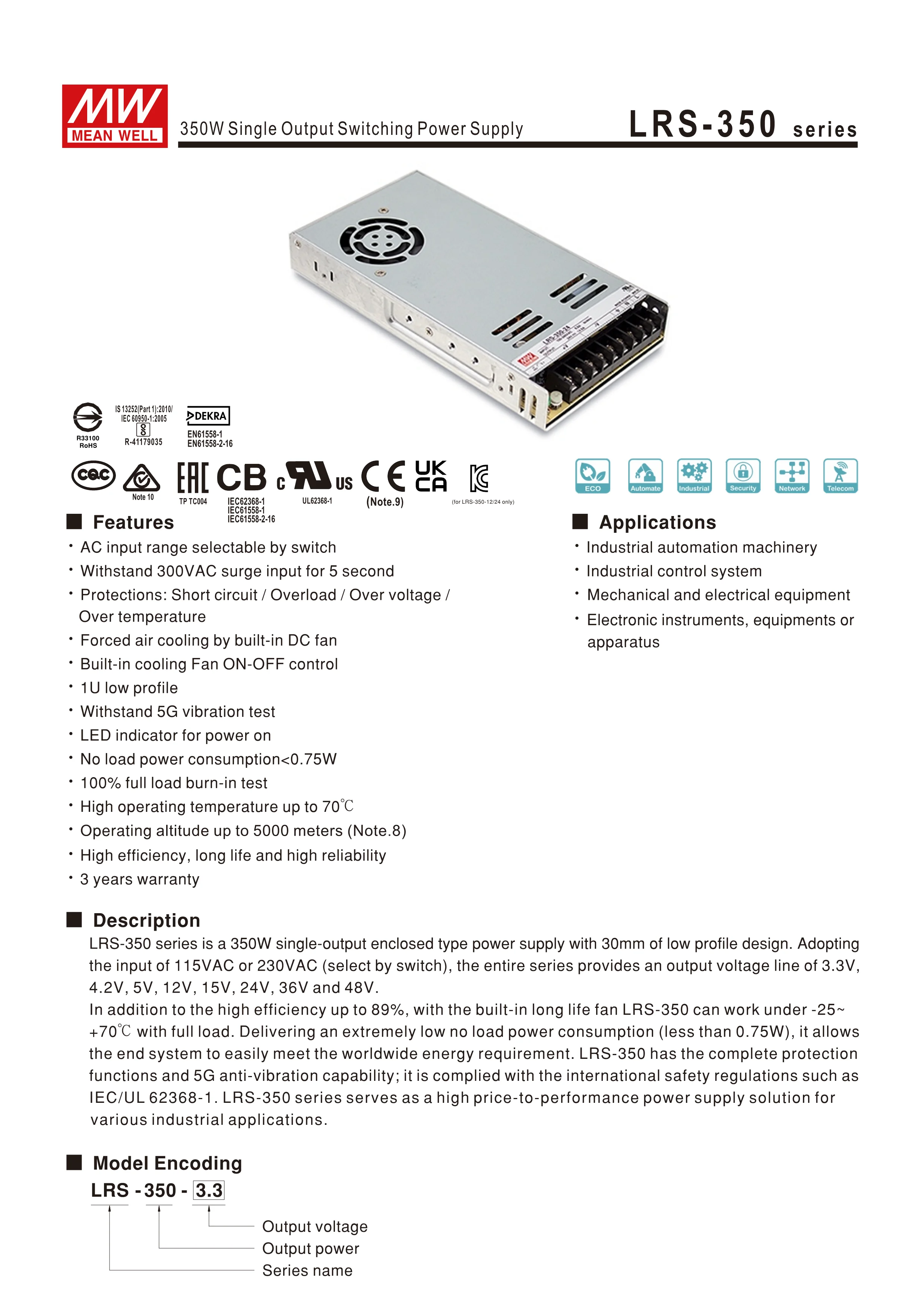 Meanwell W Lrs Series V V V V V V V V Mean