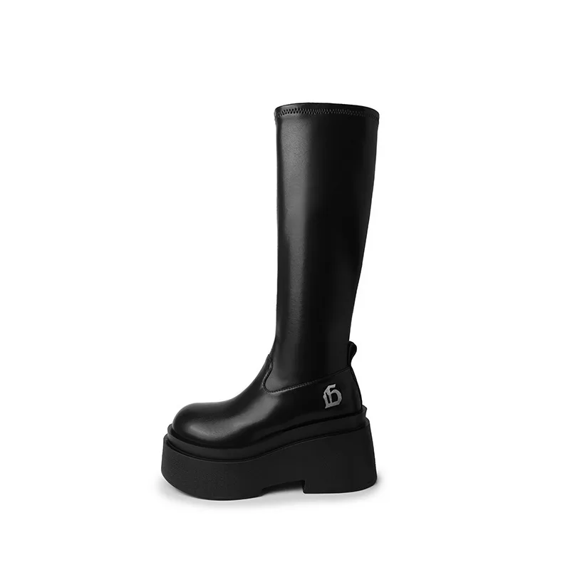 Women Leather Midicalf Tight Long Boots Women Kneehigh Long Boots