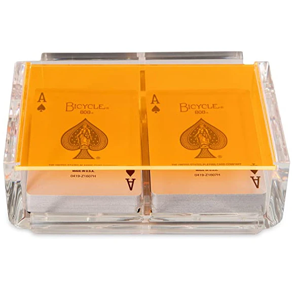 Acrylic Canasta Card Holder Tray With 2 Decks Of Playing Cards ...