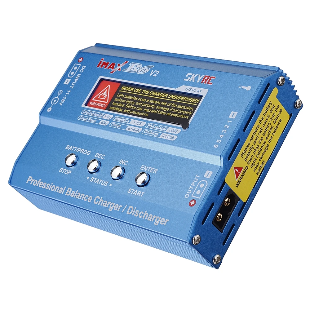 2024 Updated IMAX B6 V2 6A 80W Balance Charger Airplane Battery Charger Lithium Smart Li-Pro Balance Charger