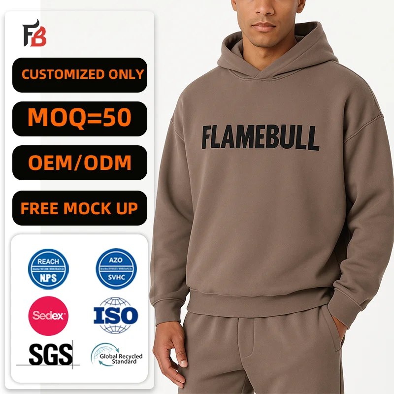 New Design Unisex French Terry Drop Shoulder Oversized Box Hoodies Top Quality 100% Cotton Heavyweight Blank Boxy Hoodie