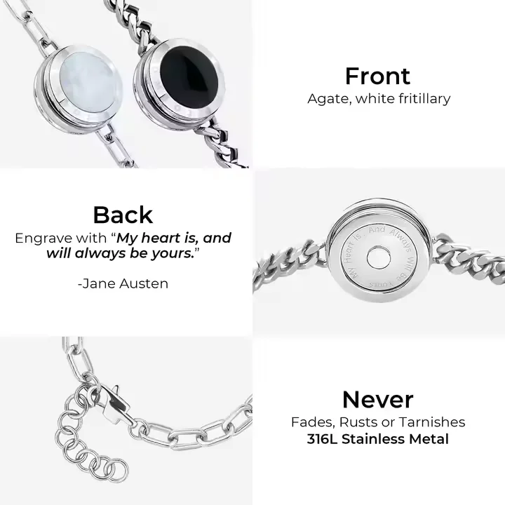 Chinese Factory Price Sun and Moon Touch Bracelet Vibrating Touch Bracelets  Couples Inowl Long Distance Touch Bracelets