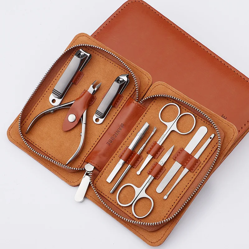 Original Factory Pedicure Tools Travel Beauty Set 9 Pcs Professional Manicure Set