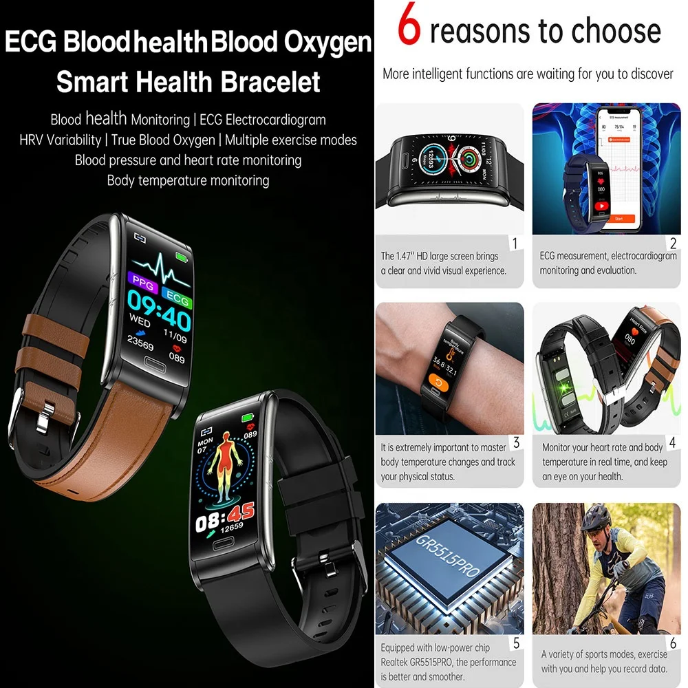 E600 Fitness Tracker Smart Watch with IP67 Waterproofing