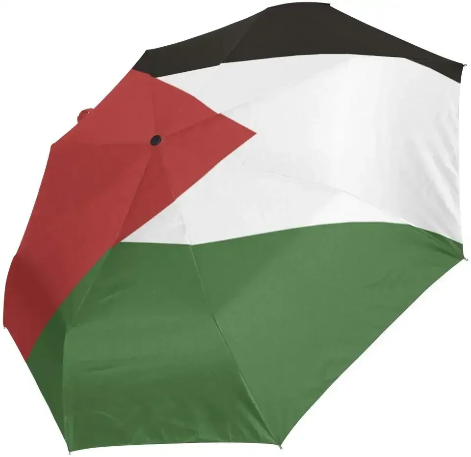 GAIREG Parapluie De Voyage à Motif Drapeau De La Palestine, Coupe-vent, Ouverture Automatique, Pliable, Pliable Et Compact Pour La Pluie