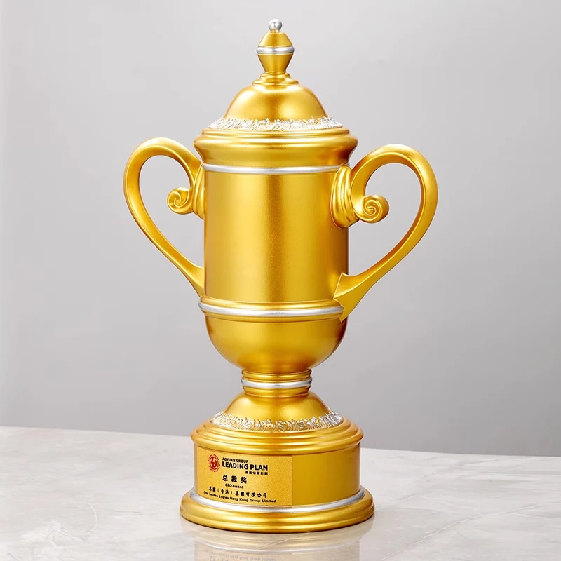 New Design Factory Custom Gold Silver Bronze Champion Golf Club Sports Trophy Cup Resin Golf Trophy details