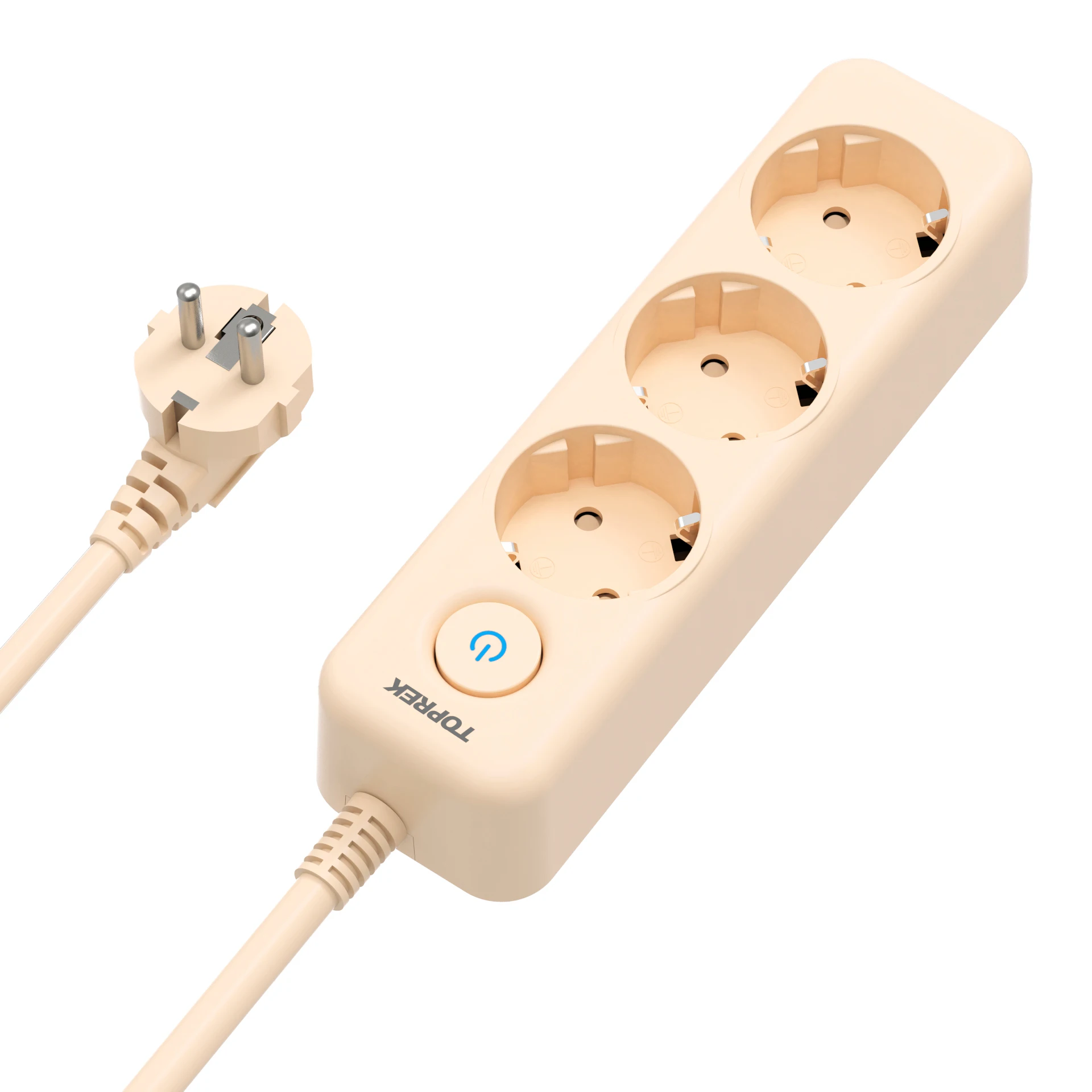 Smart Power Socket Plug EU Power Strip Surge Protector With 3 Outlets  Black White for Europe
