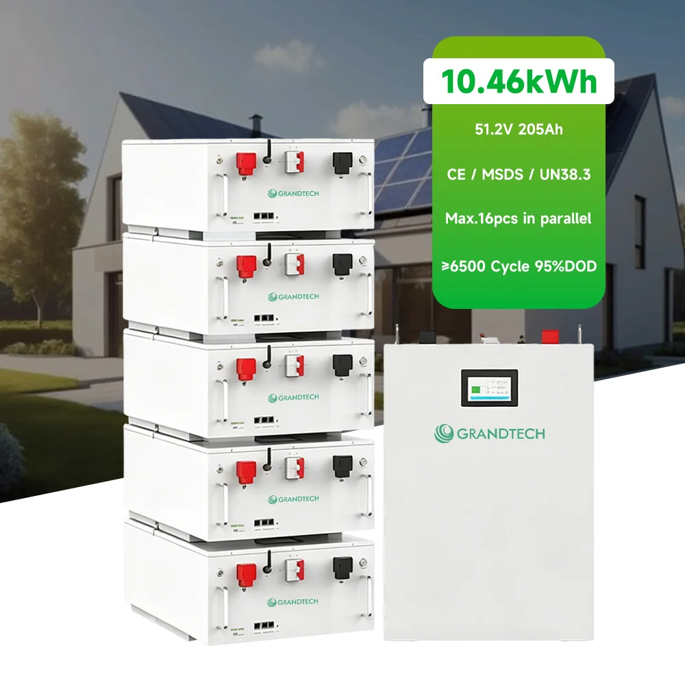 Літієво-залізно-фосфатний акумулятор Grandtech LiFePO4 для автономних/гібридних сонячних систем, 48 В, 51,2 В, 100 А·год, 200 А·год, 5 кВт·год, 10 кВт·год, роздільна стійкова конструкція, BMS з інтерфейсом CAN