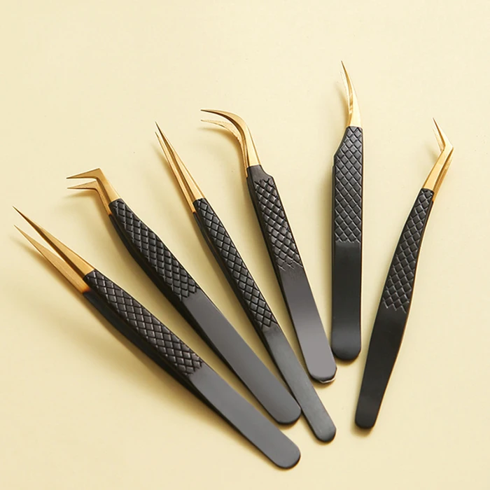 Private Label Fiber Tip Tweezers Custom Logo Fiber Tip Volume Lash