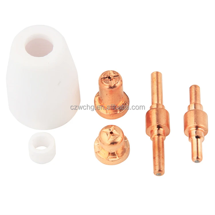 Plasma Electrode Plasma Cutting Cutter Torch Consumables PT31 PT40 Lengthen Plasma Electrode Nozzle