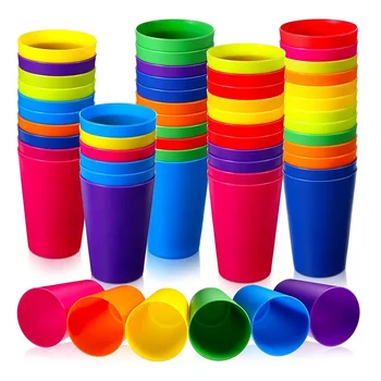Custom Logo Kids 8.5 oz Reusable Plastic Cups Children Drinking Cups Frosted Juice Tumblers for Toddler Adults for Parties