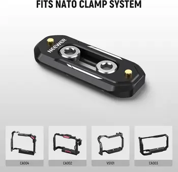 NEEWER 2"/48mm Mini NATO Rail, Anti Off Quick Release NATO Rail with 1/4" Screws and Safety Pins for NATO Handle, Camera Cage & detail image