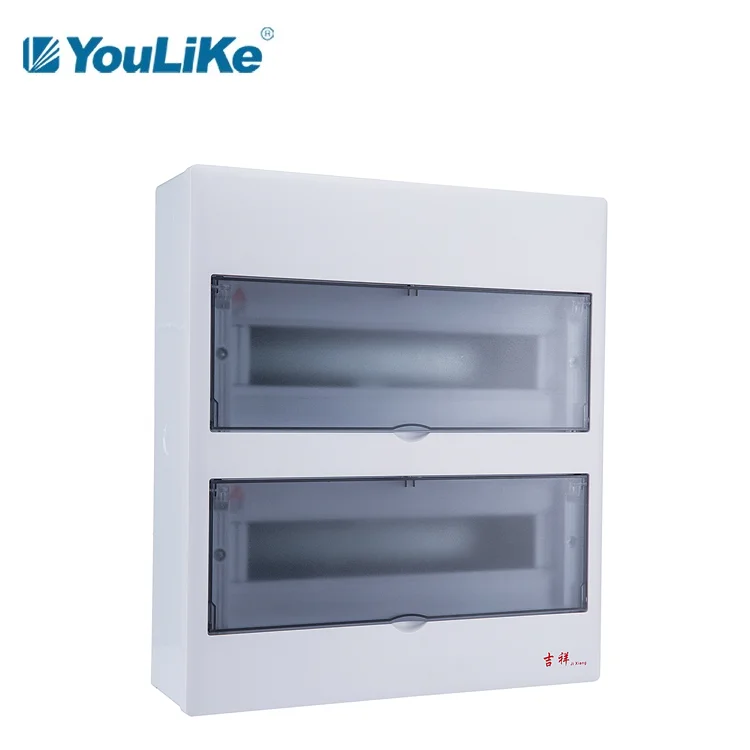 Surface Mount 2 Row 32 Way  Electric Box Plastic Enclosure DB Box With Transparent Door